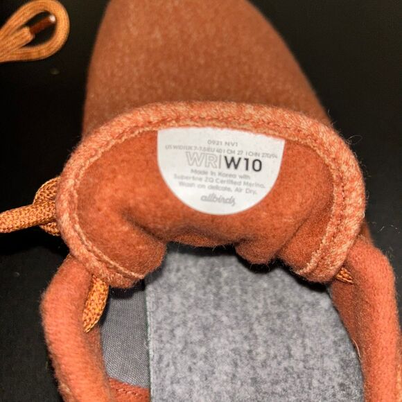 Allbirds Women's Orange Wool Runners Sz. 10 - White Soles - Picture 8 of 8